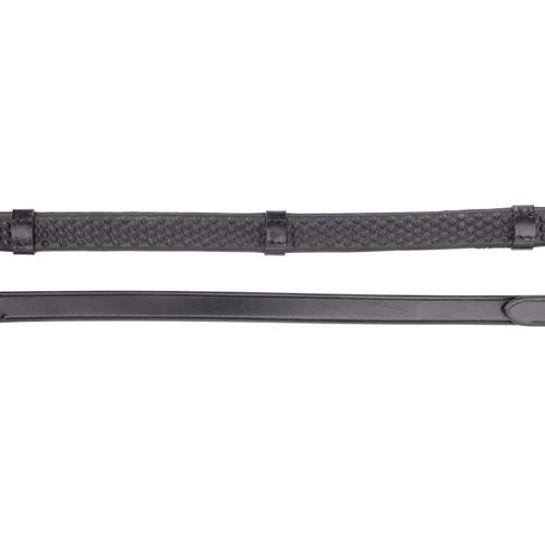 Shires Avignon Rubber Reins w/Leather Stoppers - Havana