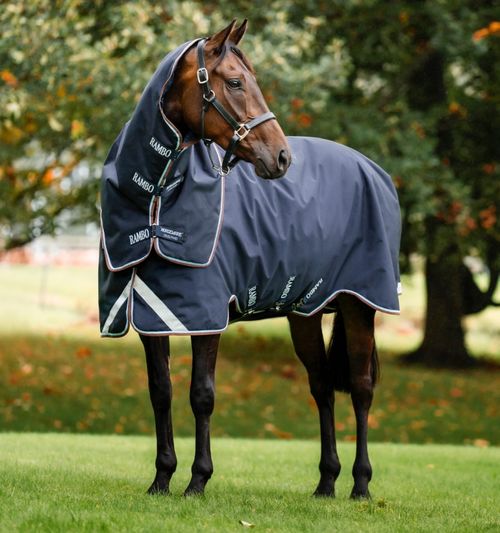 Rambo Rambo Ripstop Plus Turnout - Navy/Sky Blue/Brown