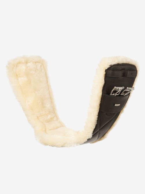 LeMieux Leather Dressage Girth w/Detachable Simuwool - Brown