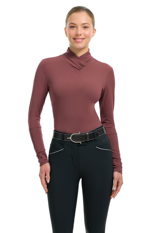 RJ Classics Women's Jamie Wrap Neck Schooling Shirt - Apple Butter