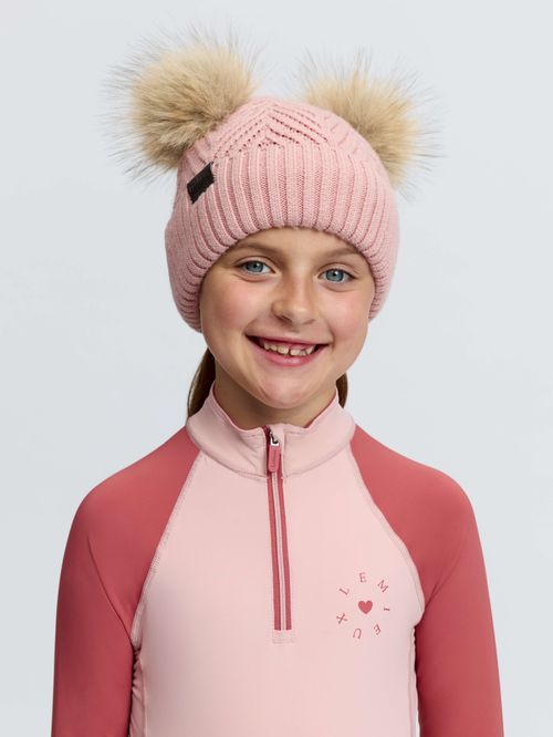 LeMieux Kids' Mini Double Pom Beanie - Petal