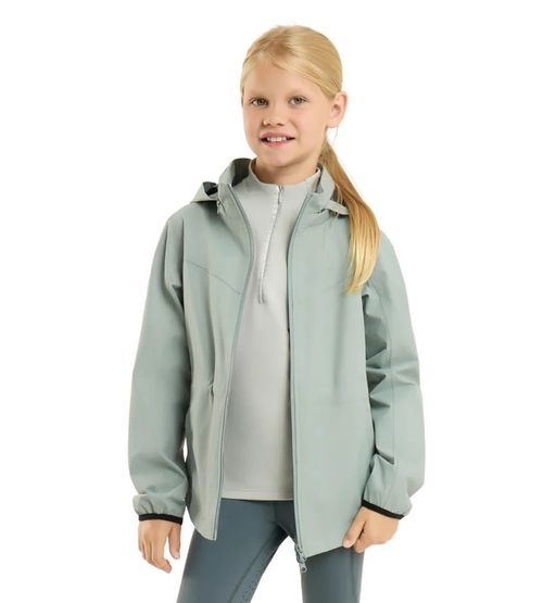 Horze Kids' Fiora Lightweight Waterproof Jacket - Green Milieu