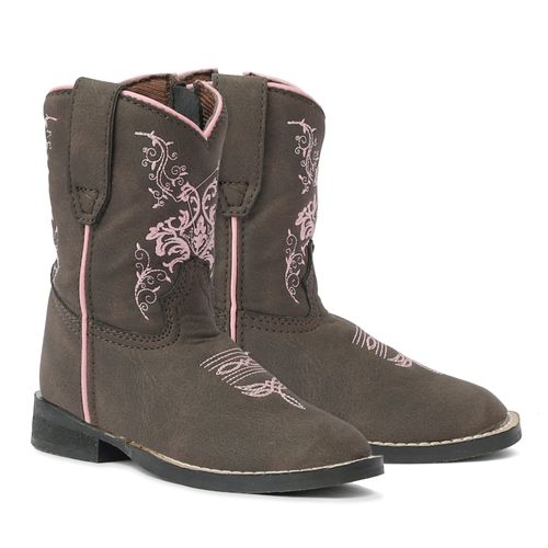 TuffRider Kids' Toddler Glacier Square Toe Western Boots - Mocha