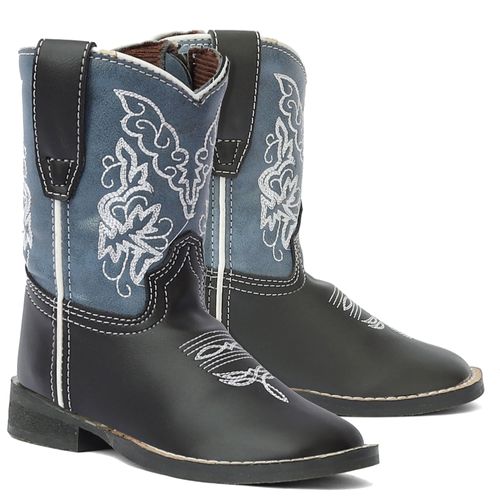 TuffRider Kids' Toddler's Yellowstone Rounded Toe Western Boot - Brown/Grey