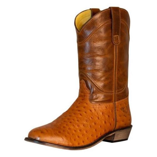 TuffRider Men's Norris Leather Print Wide Round Toe Western Boots - Tan