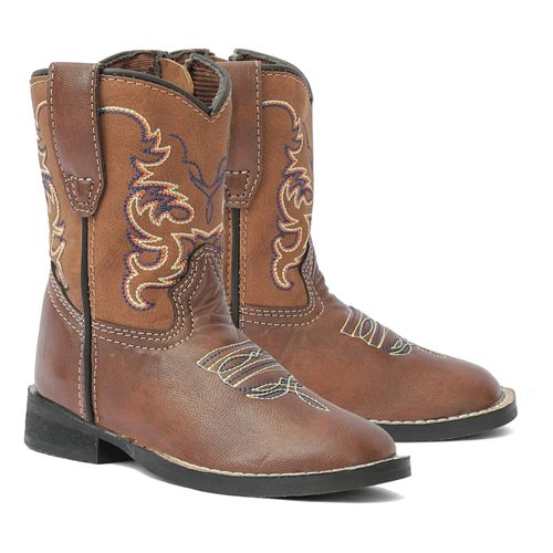 TuffRider Kids' Toddler's Kings Canyon Rounded Toe Western Boots - Brown