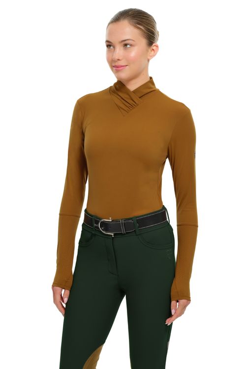 BARGAIN BARN: RJ Classics Women's Jamie Wrap Neck Schooling Shirt - X Large - Toffee
