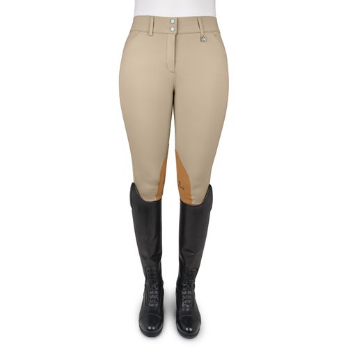 OPENBOX: Romfh Women's Willow Knee Patch Euroseat Breeches - 42 Regular - Show Tan