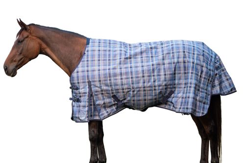 Ovation 1200D Turnout Blanket 180g - Smoke Blue Plaid