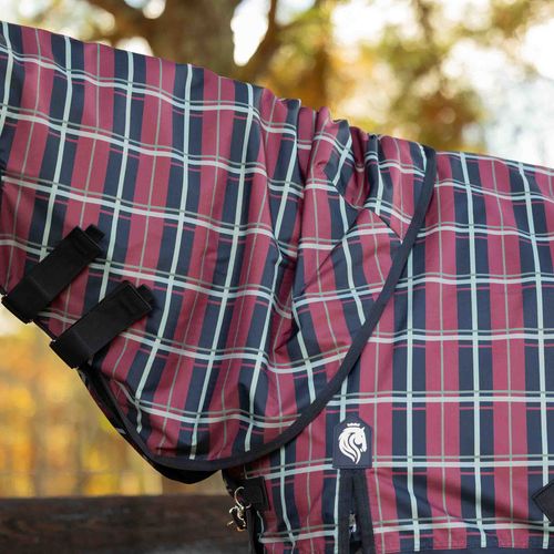 Equinavia Norse Pony Turnout Neck Cover No Fill - Navy/Burgundy