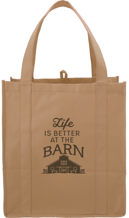 Kelley and Company Life is Better at the Barn Grocery Tote - Natural