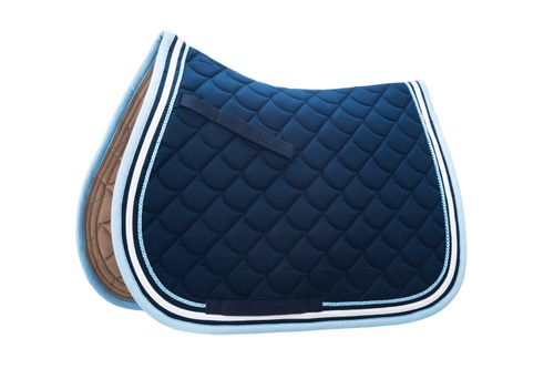 Roma Crescent All Purpose Saddle Pad - Navy/White/Light Blue