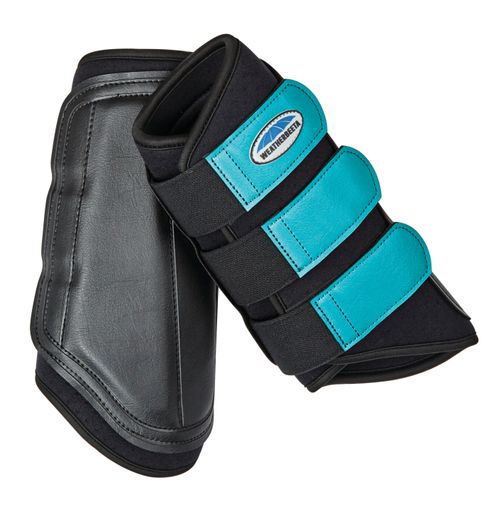 Weatherbeeta Single Lock Brushing Boots - Black/Turquoise