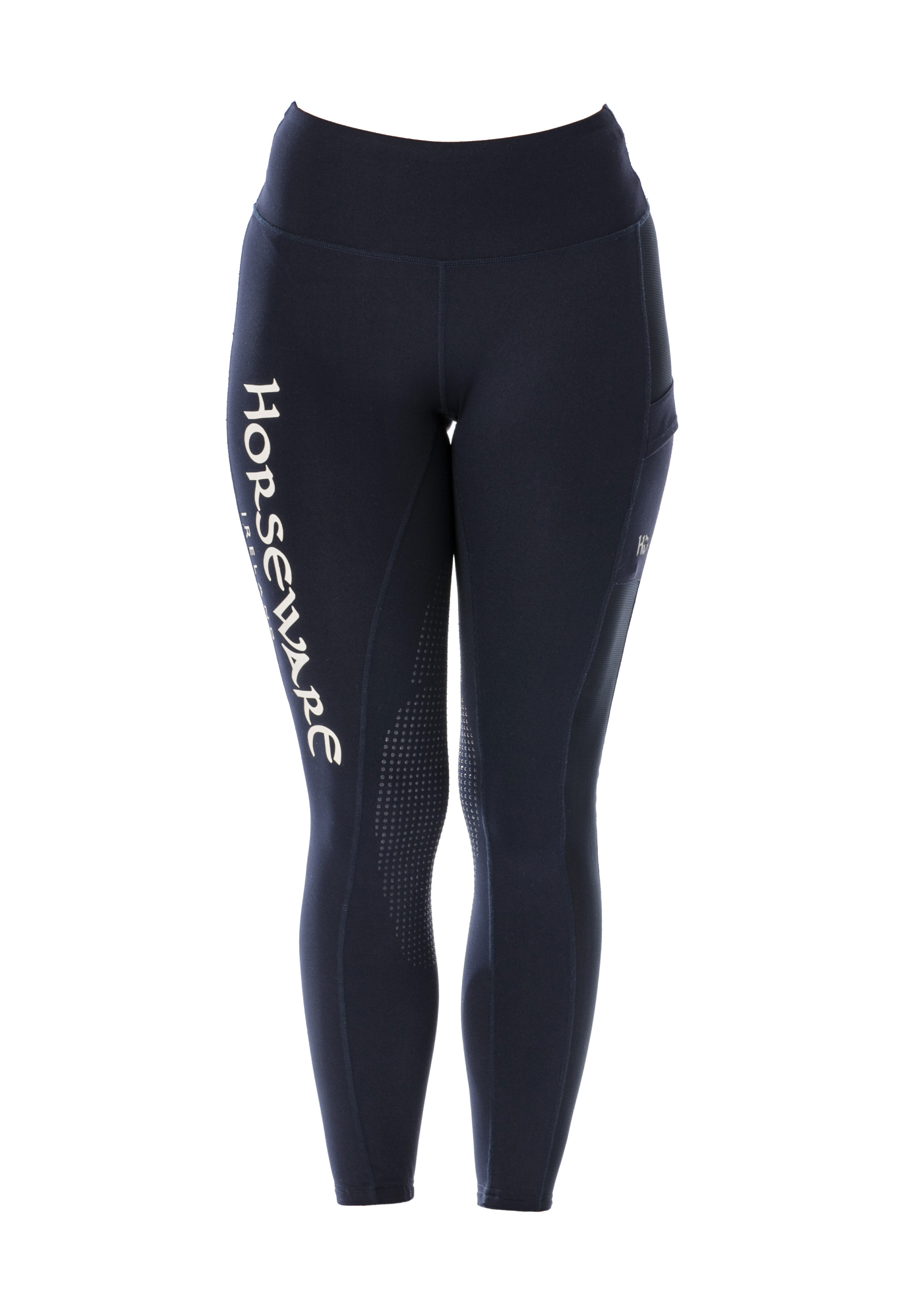 Horze Nadia Women's Silicone Knee Patch Riding Tights Black Heads