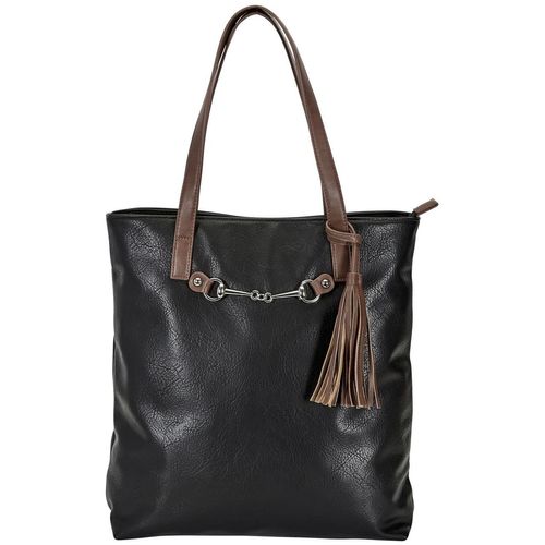 Kelley and Company Snaffle Bit with Tassel Tote Bag - Black