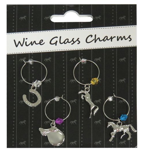 Kelley and Company Equestrian Wine Glass Charms Set