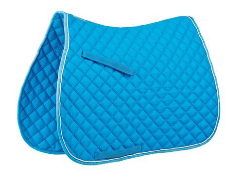 Roma Contrast Piping All Purpose Saddle Pad - Cornflower/Cream