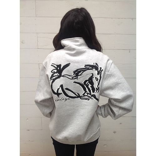 Animals to Wear "Wild Horse" 1/4 Zip Sweatshirt - Light Grey