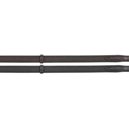Camelot Rubberized Reins Long - Black