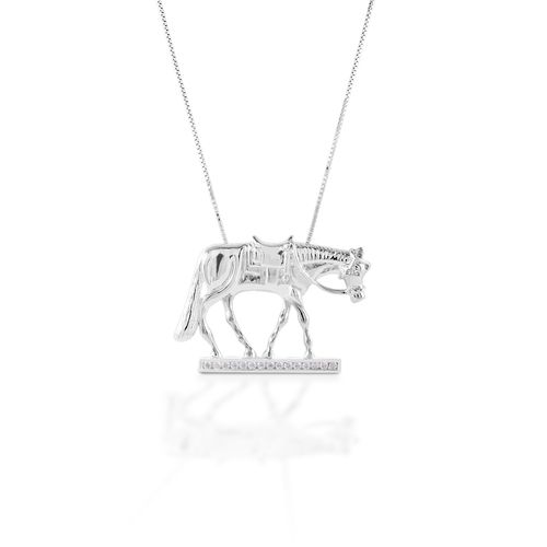 Kelly Herd Western Horse Necklace - Sterling Silver/Clear