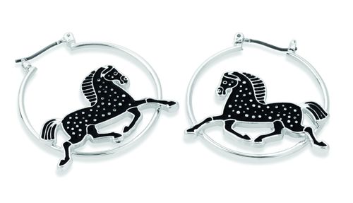 Kelley and Company Dapple Horse Earrings - Black