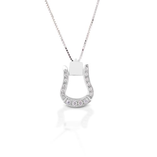 Kelly Herd Oxbow Necklace - Sterling Silver/Clear