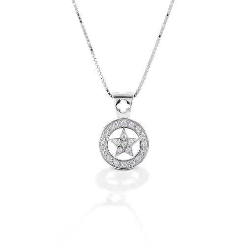 Kelly Herd Small Star Pendant - Sterling Silver/Clear