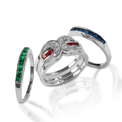 Kelly Herd Interchangeble Horseshoe Ring - Sterling Silver/MultiColor