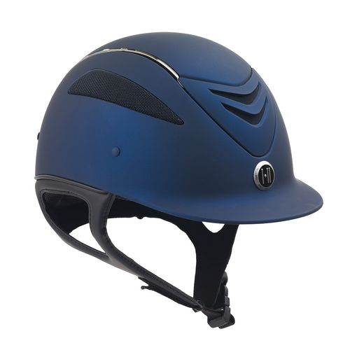 One K Defender Chrome Stripe Helmet - Navy Matte Chrome Stripe