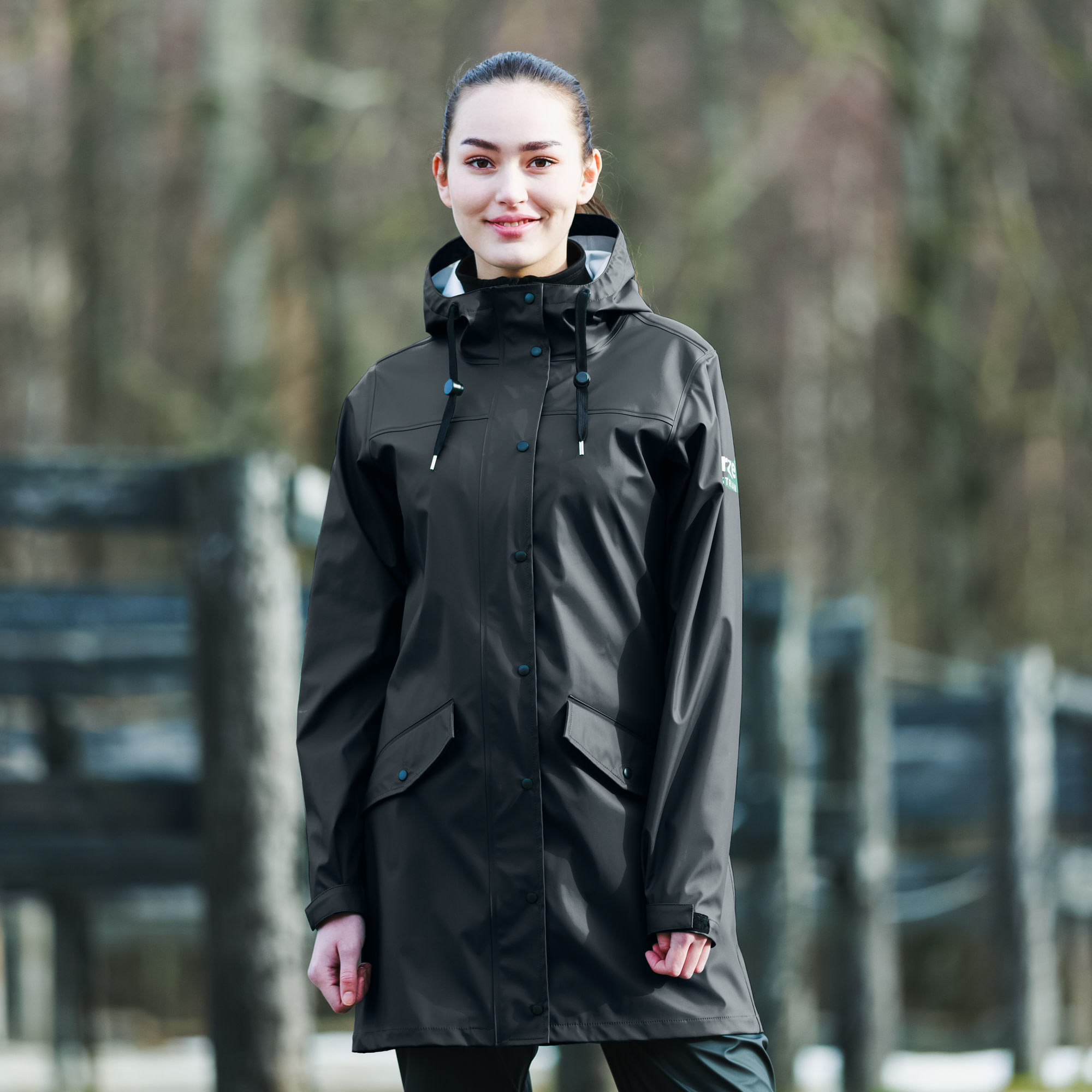 Womens shop pu raincoat