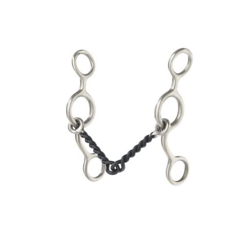 Turn-Two Western Sweet Iron Twisted Jr Cow Horse Gag - Stainless Steel