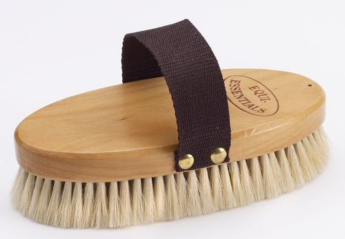 Equi-Essentials Wood Back Goat Hair Body Brush - Natural