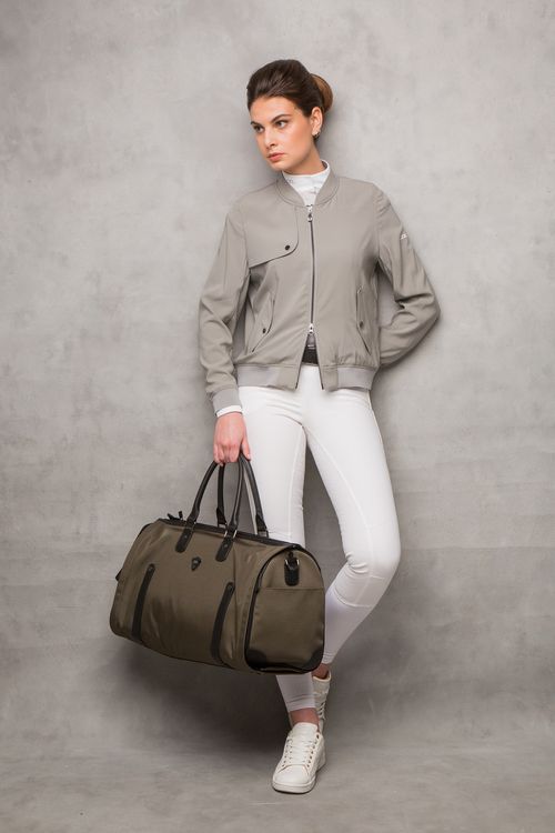 Alessandro Albanese Women's Luxury Silk Blouson Jacket - Taupe