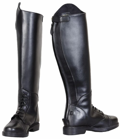 TuffRider Kids' Starter Back Zip Field Boots in Synthetic Leather - Black