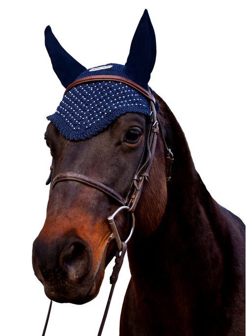 Equine Couture Fly Bonnet - EC Navy