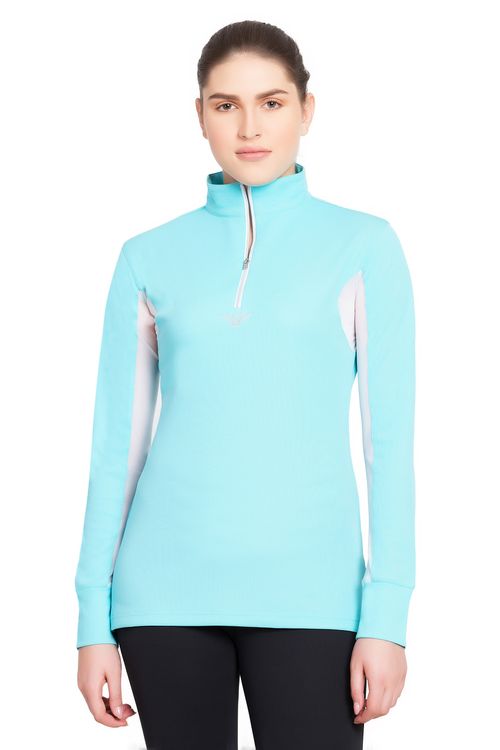 TuffRider Women's Ventilated Technical Long Sleeve Sport Shirt - Aqua