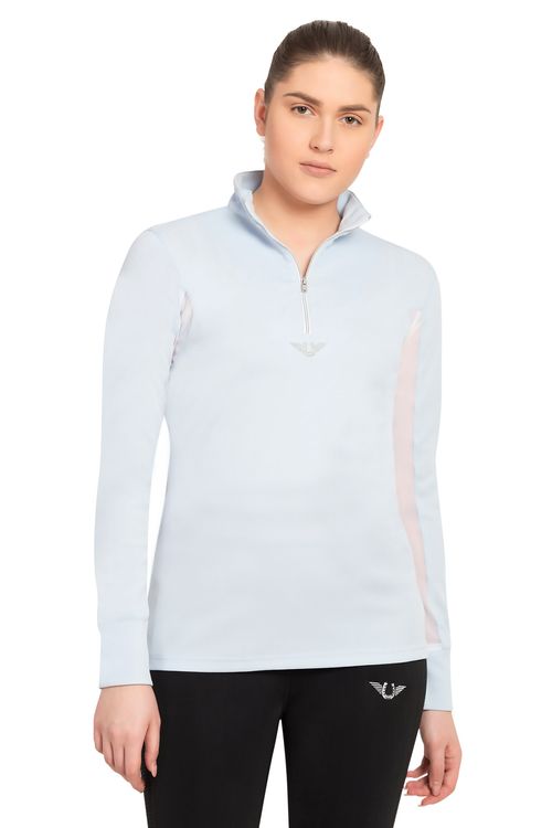 TuffRider Women's Ventilated Technical Long Sleeve Sport Shirt - Glacier Blue
