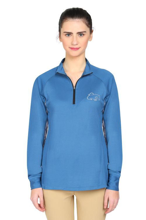 TuffRider Women's EcoRider Denali Sport Shirt - Dark Blue/Grey