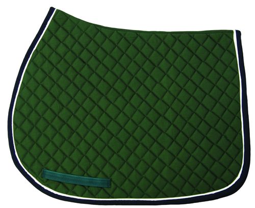 TuffRider Basic All Purpose Saddle Pad w/Trim and Piping - Hunter/Navy/White