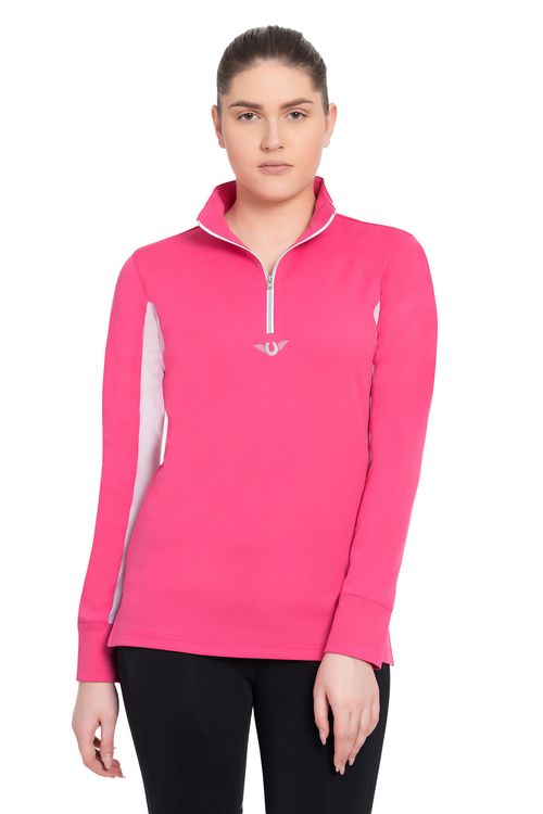 TuffRider Women's Ventilated Technical Long Sleeve Sport Shirt - Hot Pink