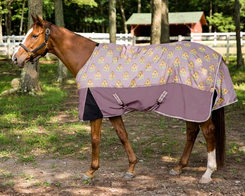TuffRider Bonum 1200D Medium Weight Standard Neck Giraffe Print Turnout Blanket - Antler