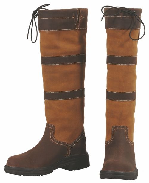 TuffRider Women's Lexington Waterproof Tall Country Boots - Chocolate/Fawn