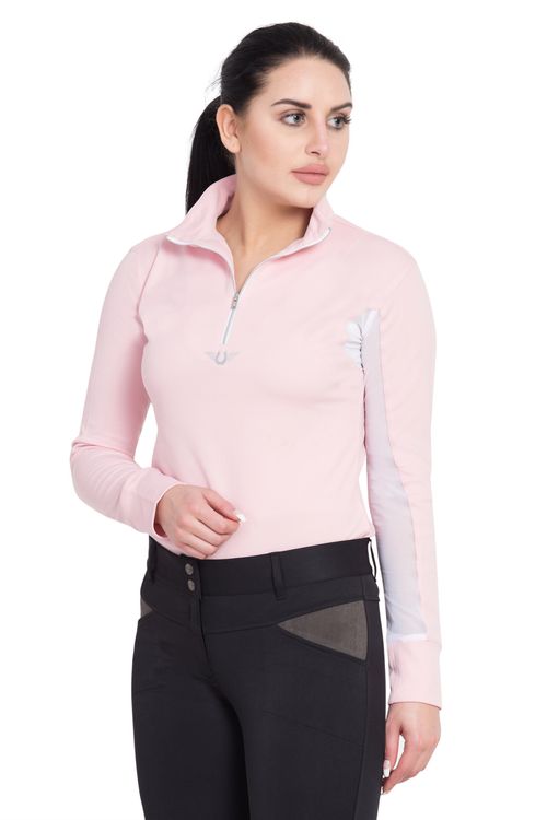 TuffRider Women's Ventilated Technical Long Sleeve Sport Shirt - Petal Pink