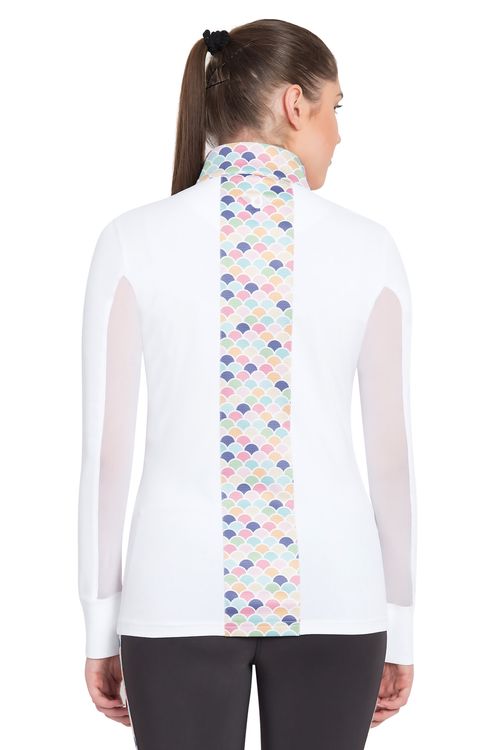 TuffRider Women's Iris EquiCool Riding Sport Shirt - White/Print