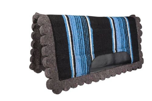 TuffRider Cheyenne Acrylic Felt Western Saddle Pad - Aqua
