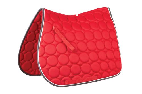 Roma Circle Quilt All Purpose Saddle Pad - Red/White/Charcoal