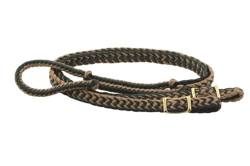Western Rawhide 1" Braided Barrel Reins - Hunter/Tan