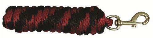 Western Rawhide 10' Poly Lead w/Brass Plated Snap - Black/Red