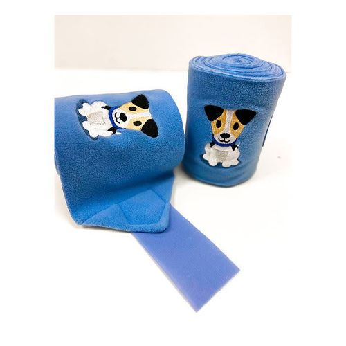 Lettia Embroidered Polo Wraps - Blue/Puppy