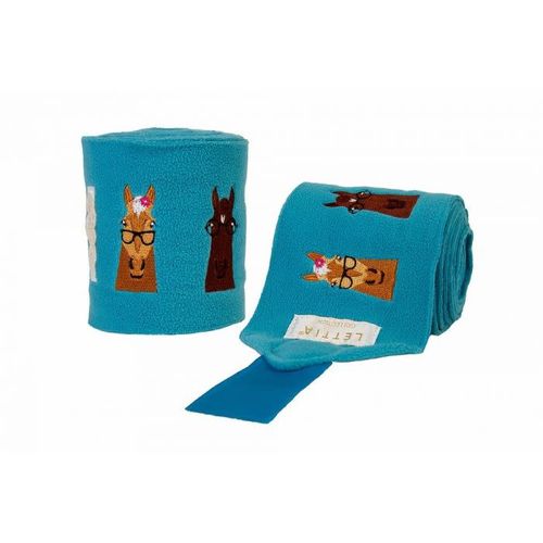 Lettia Embroidered Polo Wraps - Blue/Hipster Horse